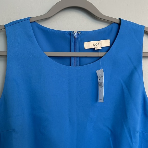 LOFT Royal Blue Scalloped Sleeveless Dress - Picture 4 of 4